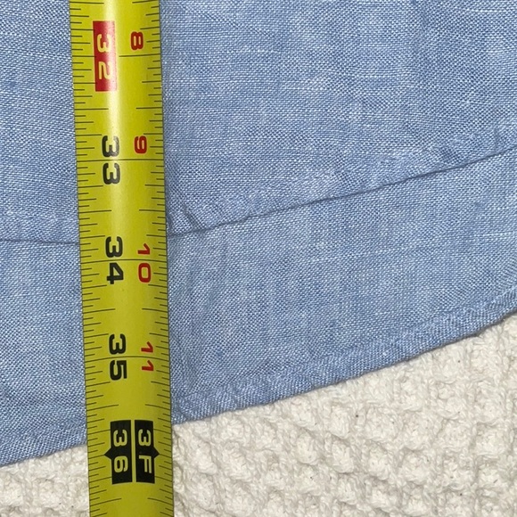 Tahari Blue Linen Tunic Dress. Beach Cover up, Shirt Dress, With Pockets! Small - Picture 10 of 14